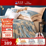 富安娜床上四件套大提花欧式轻奢套件纯棉床单被套单人双人203*229cm