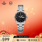 依波（EBOHR）手表女 大师系列节日礼物钨钢圈情侣表黑色石英女表56330120