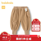 巴拉巴拉宝宝裤子男童长裤女童加绒裤冬装运动裤摇粒绒潮208424108205