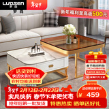 罗森（LUOSEN）客厅网红岩板茶几桌 轻奢简约家用小户型正方形玻璃茶几组合  款2
