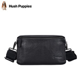 暇步士（Hush Puppies）男士单肩包斜挎包新款时尚户外通勤真皮邮差包牛皮小背包送男友 黑色窄肩带HA-2011708W-5710z