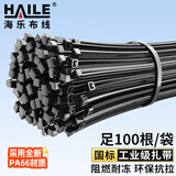 HAILE尼龙扎带捆扎绑扎带扎线理线束线带自锁式扎带4.6*250mm 中号黑色100根ZD-25H-100
