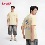 班尼路（Baleno）短袖男夏季美式潮牌学生休闲百搭纯棉t恤男重磅宽松情侣半袖上衣