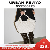 UR2025秋季新款女士菱格纹托特单肩包UAWB50174 米白