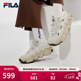 FILA斐乐帕尼尼官方女鞋复古运动鞋春款篮球鞋休闲鞋老爹鞋 奶白/泡沫白-GW 35.5