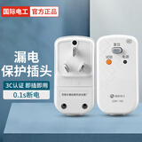 国际电工（FDD）热水器漏电保护器插头自动断电家用空调防触电漏电保护器开关插座 漏保插头10A（需自接线）