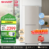 SHARP夏普冰箱 双开两门风冷无霜租房小型家用小型电冰箱 大冷冻 钣金面板 无边框悬浮设计冰箱以旧换新 246升(高1743mm宽545mm深644mm)