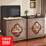 其他收纳箱家用大容量超大换季衣物被子收纳柜带盖整理箱储物柜子 深咖色-190L巨容【可收纳衣服被子】赠万向轮*6