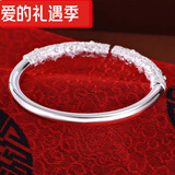 慕宝琳金箍棒银手镯S999足银男士银镯子复古实心开口祥云至尊宝手环七夕 金箍棒银手镯+亮银款[71g] S999足银实心【开口可调】