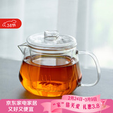 雅集茶具透明耐热玻璃泡茶壶带过滤茶水分离玻璃茶壶550ml茶具泡茶壶