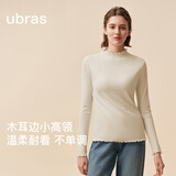 ubras蚕丝含羊毛打底衫秋冬女士保暖内衣木耳边高领内搭肌底衣