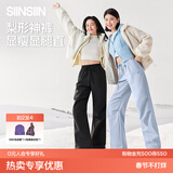 SIINSIIN【鞠婧祎同款】工装伞兵裤女2025新款秋冬加绒防风防水登山冲锋裤 【四季款-常规】轻盈粉 (建议161-174cm） L （116-130斤）