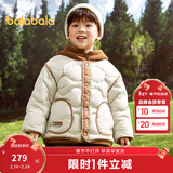 巴拉巴拉童装儿童羽绒服冬男童女童宝宝外套摇粒绒两件套时尚撞色 烟灰卡50524 白鸭绒 110 cm
