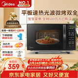 美的（Midea）微波炉烤箱一体机 小型家用20升微波炉  光波加热 钻石背板（M1-L201B）