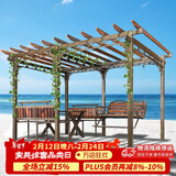 紫叶庭院葡萄架秋千户外凉亭休闲防腐木亭子花园室外别墅铁艺遮阳棚 葡萄架3.5*2.5米不含顶棚布