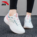 安踏女鞋2026春夏季新款运动鞋女轻便跑步鞋防滑软底网面透气防水鞋子 【春季皮面防泼水】白/樱花粉-10 37.5 (235mm)6.5