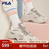 FILA斐乐SOFIA鱼刺鞋女鞋跑步鞋复古老爹鞋女增高鞋休闲鞋 南极灰/合金灰-AG 38
