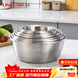 凌丰304不锈钢餐盘子菜碟家用菜盘家用圆盘加厚碟子骨碟菜盆 汤盆-外径24cm