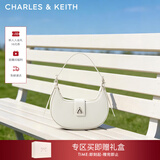 CHARLES&KEITH三角扣新月包腋下包单肩包包女包女友生日情人节礼物CK2-50271205 粉白色Chalk S