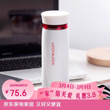 乐扣乐扣（LOCK&LOCK）不锈钢保温杯情侣学生水杯菲特旋转盖轻量杯450ml白红 LHC4131WR