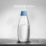 小北家玻璃杯密封便携透明水瓶水杯玻璃杯子女夏天北欧ins个性创意网红 500ml-蓝色