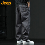 JEEP吉普休闲裤男春秋季直筒裤子男士宽松潮流工装裤男裤 深灰 3XL