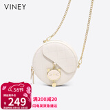 viney牛皮包包女包小众斜挎手机包单肩小圆包生日女神节38妇女节礼物