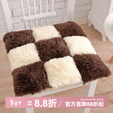钟爱一生毛绒坐垫屁垫椅子垫办公室座椅垫加厚学生坐垫椅子座垫家用凳子垫 毛绒九拼（深咖）45*45cm 一片装