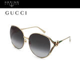 古驰（GUCCI）修颜时尚人字金属圆框防晒遮阳太阳镜墨镜女GG0225S-001