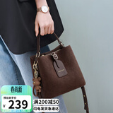 YUYULA牛皮包包女包水桶包通勤轻奢单肩斜挎包生日礼物高级感送女友老婆