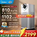 美的（Midea）森林家空气净化器深度分解除甲醛除菌除雾霾异味吸烟宠物净化器过敏源新风机 静音家用大空间 【星澈空气舱】T1000 Lite