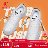 乔丹男鞋板鞋革面小白鞋女鞋空军一号厚底增高情侣休闲运动鞋本命年 男-白色【店长推荐】 41