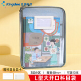 金蝶（kingdee）开学必备L型科目分类袋透明文件袋 拉链式网纱书袋考试专用袋子补习袋档案袋收纳袋大容量 绿色