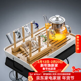 正扬玻璃茶具套装家用小套功夫茶杯简约透明红茶泡茶器办公室客厅喝茶