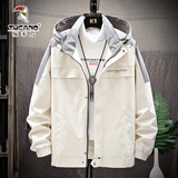 啄木鸟外套男士夹克春秋季新款轻商务休闲中青年男装连帽上衣服免烫抗皱 JK9902白色 不加绒 3XL （建议145-165斤）