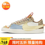 耐克（NIKE）女子板鞋W BLAZER LOW77 JUMBO运动鞋DX6043-171 白米蓝色 38 