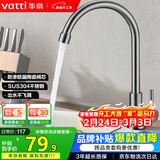 华帝（VATTI）单冷厨房水龙头304不锈钢枪灰 洗菜盆洗菜池水槽适用 016000H