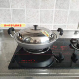 GIOIO铝锅老式家用煎饼锅纯铝加厚燃气平底锅手工铸铝饼铛无涂层不粘锅 配不锈钢锅盖 口径32cm加厚款锅重3.2斤