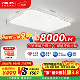 飞利浦（PHILIPS）客厅吸顶灯全光谱护眼简约超薄可调光灯具130W品逸[包安装]
