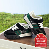 SNOOPY史努比童鞋男童运动鞋儿童百搭耐磨跑鞋单网透气休闲鞋3811黑绿26