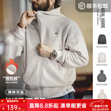 马登工装美式休闲摇粒绒连帽卫衣男春季重磅加绒运动外套男士开衫上衣 深花灰 加绒 【加厚卫衣男/美式高街卫衣/男生卫衣】 L