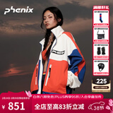 phenix菲尼克斯户外冲锋衣男女拼色休闲运动骑行卫衣防水防风外套登山服 橘子海 S 宽松版型