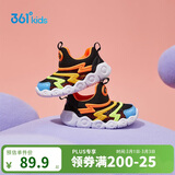 361°童鞋 儿童学步鞋夏季男女童软弹毛毛虫鞋运动宝宝鞋黑26