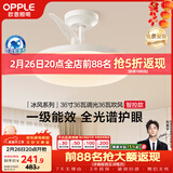 欧普照明（OPPLE）风扇灯吊扇灯护眼全光谱智控LED照明Ra95餐厅卧室灯包安装 冰风白