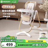 哈卡达婴儿餐椅儿童多功能宝宝儿童餐椅可折叠便携式吃饭桌座椅可调节 【升级免安装款】-星空白Pro