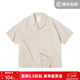 马登工装美式复古巴领宽松短袖衬衫男雅痞黑色老钱风纯棉男士衬衣夏季 浅卡其 【纯棉100%/五分袖/英伦/时尚潮流】 XL 【顺丰/24h速发】