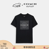 蔻驰（COACH）奥莱男士男装经典标志SQUARE T恤春夏款短袖 黑色 S
