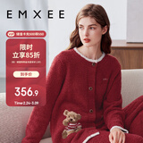 嫚熙（EMXEE）唐艺昕同款秋冬半边绒孕妇睡衣哺乳加厚月子服加绒产后家居服