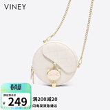 viney牛皮包包女包小众斜挎手机包单肩小圆包生日女神节38妇女节礼物