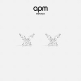 APM Monaco【38女神节礼物】 蝴蝶耳钉银白色简约银耳钉时尚耳饰礼盒送女友 银白色蝴蝶耳饰